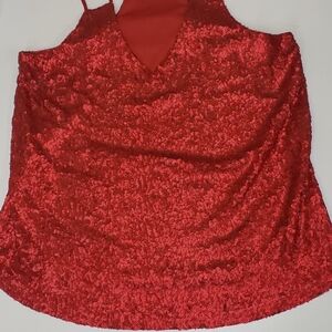 Guess Red Sequin Camisole Top